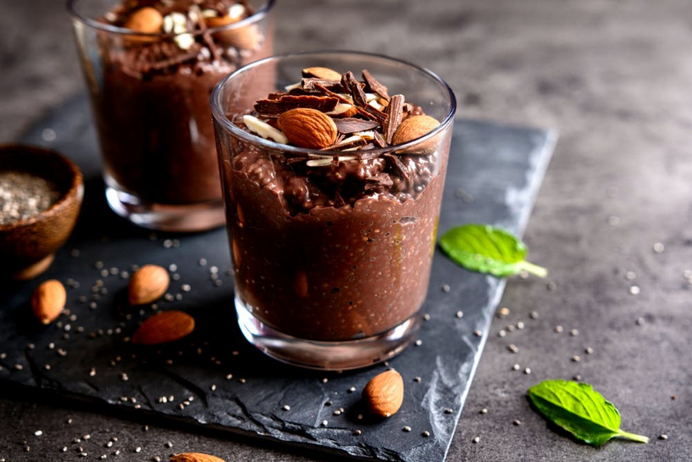 cocoa pudding chia seeds protein powder
