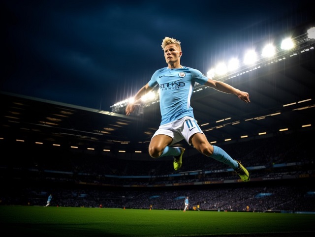 Haaland dons the prestigious jersey of the club - Manchester City.